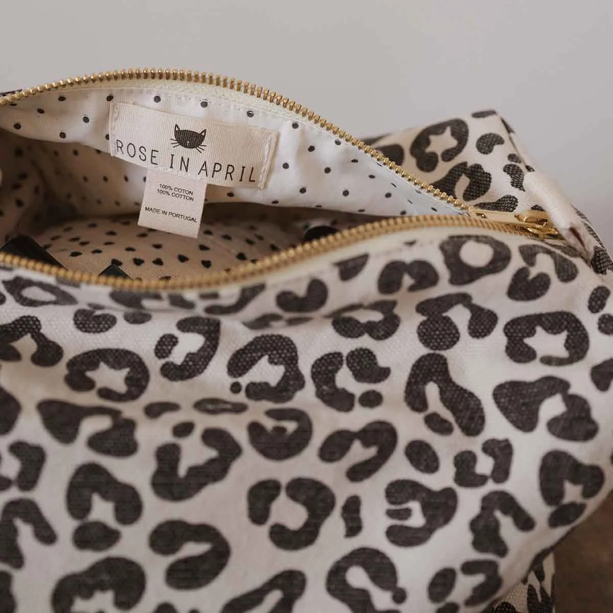 Rose in April Vic Toiletry Bag Leopard Naturel