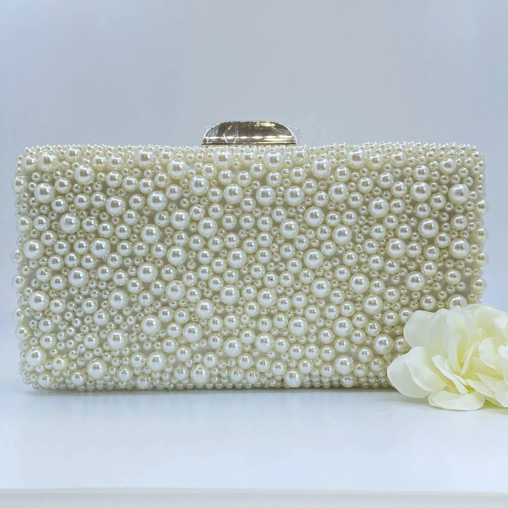 SALLY PEARL CLUTCH (SILVER)