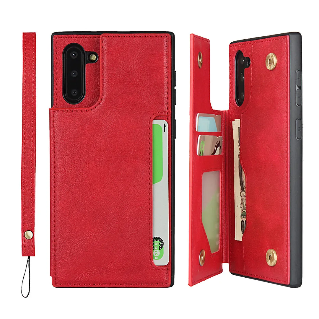 Samsung Note10 Black Shockproof phone case for card slot wallet