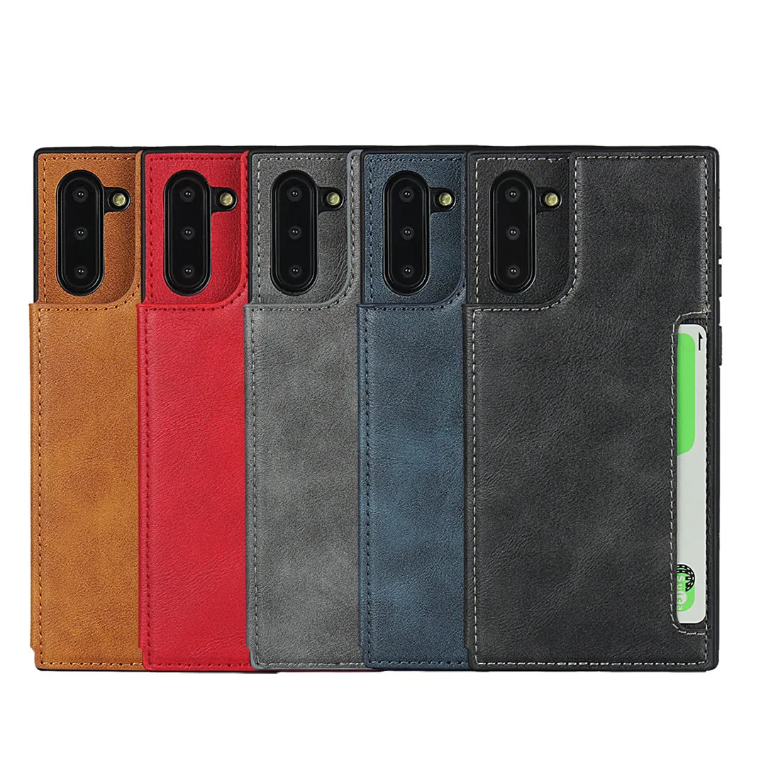 Samsung Note10 Black Shockproof phone case for card slot wallet