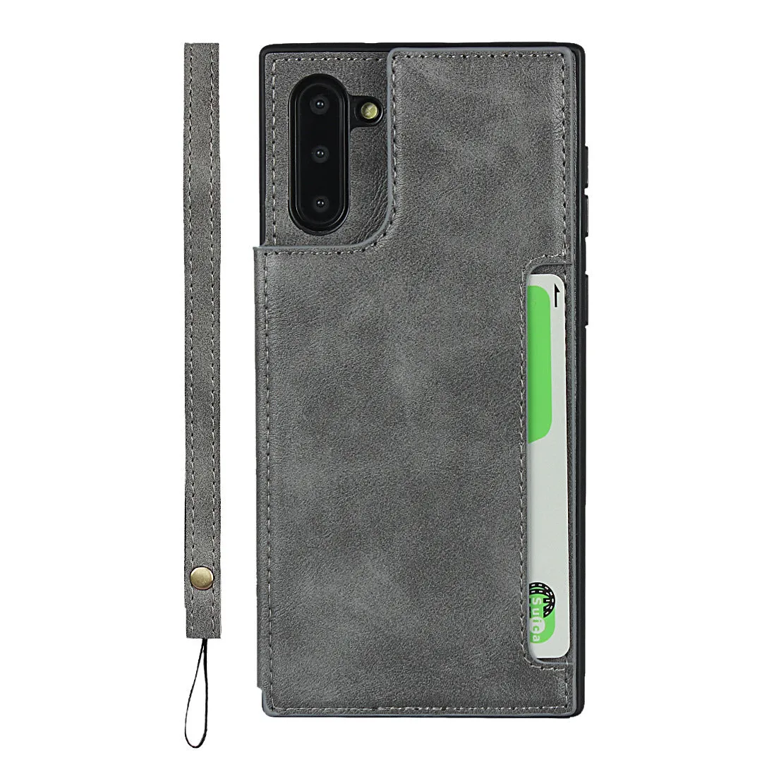 Samsung Note10 Black Shockproof phone case for card slot wallet