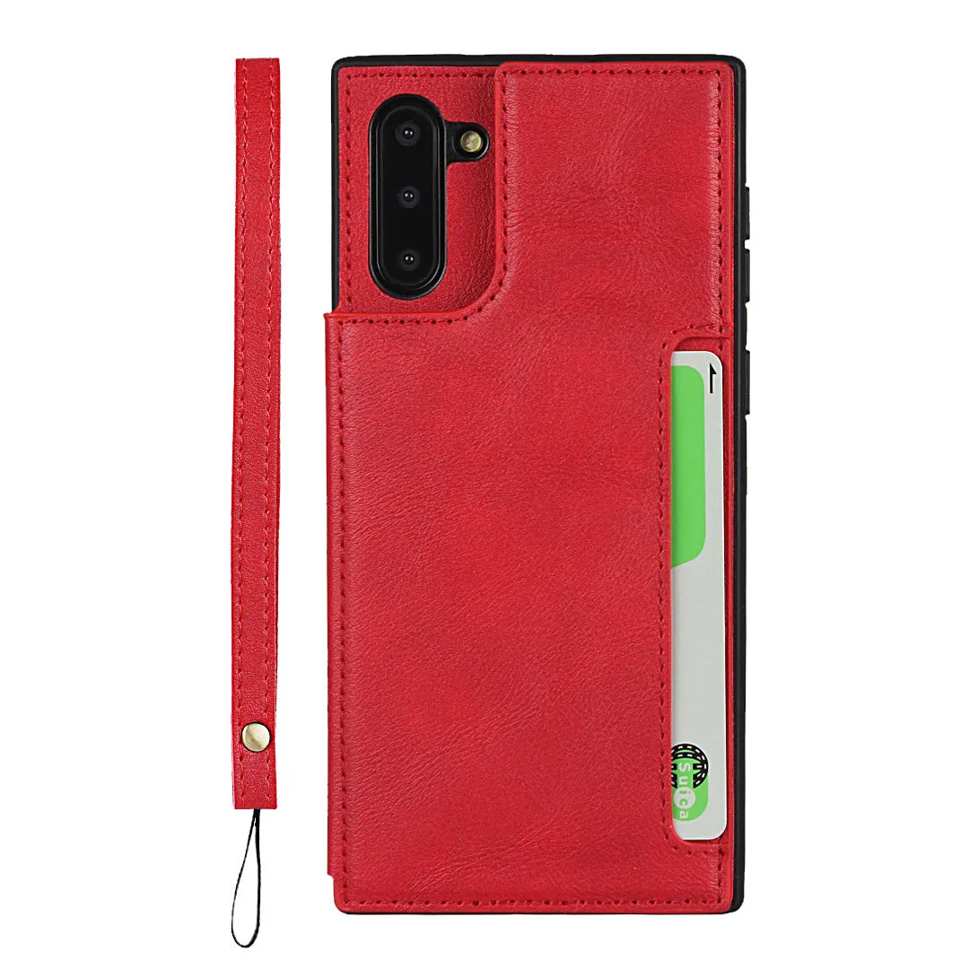 Samsung Note10 Black Shockproof phone case for card slot wallet