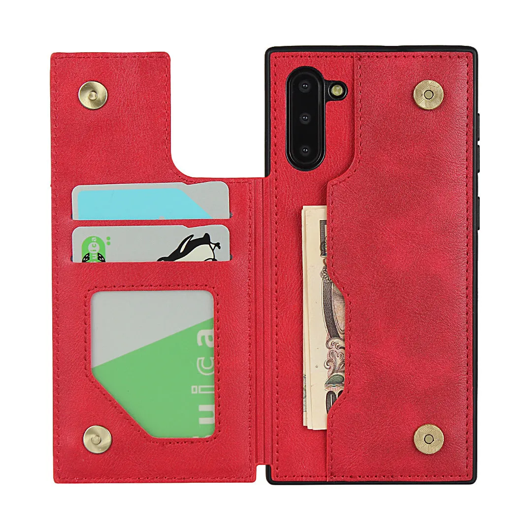 Samsung Note10 Black Shockproof phone case for card slot wallet