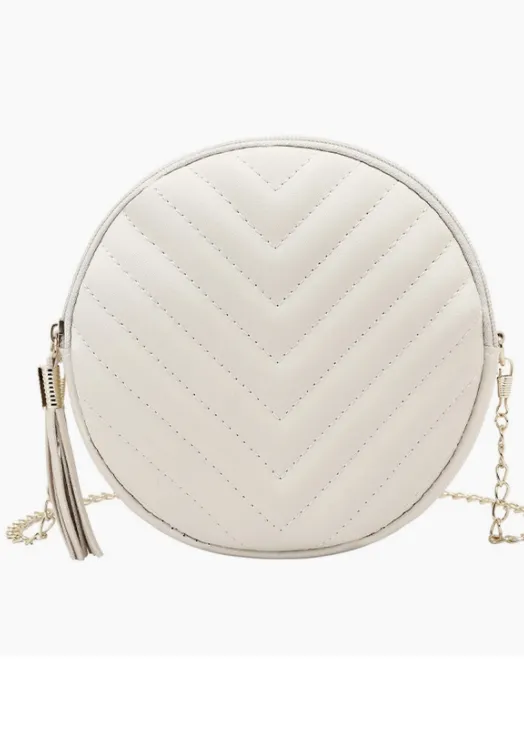 Simple Fringe Round Crossbody Bag - FINAL SALE