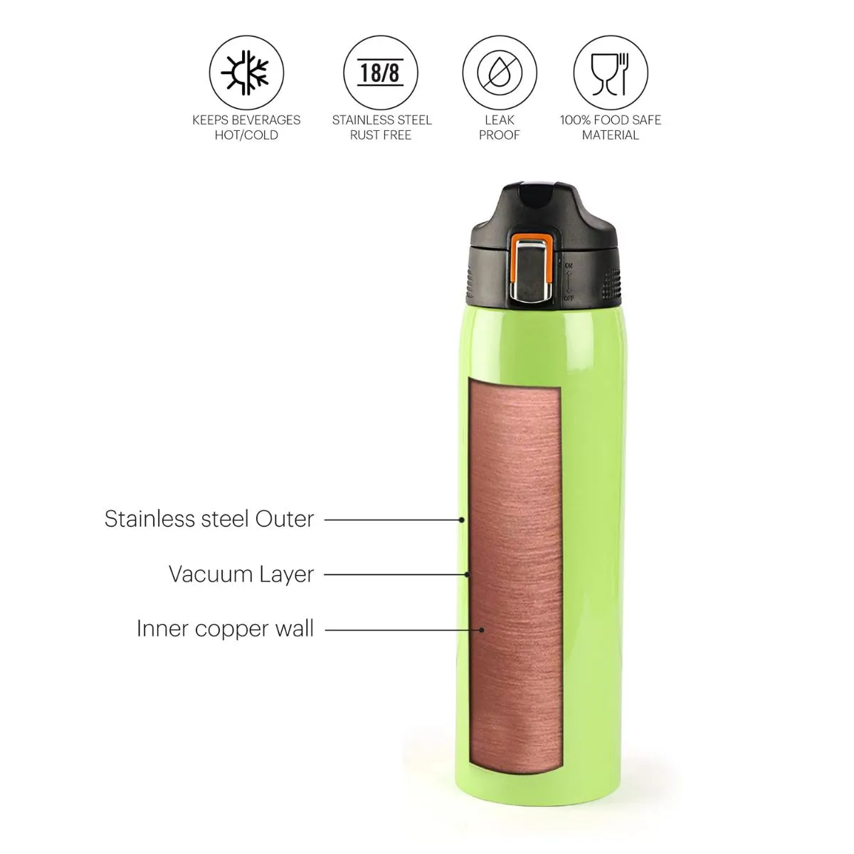 Skipper Flask, Vacusteel Water Bottle, 750ml