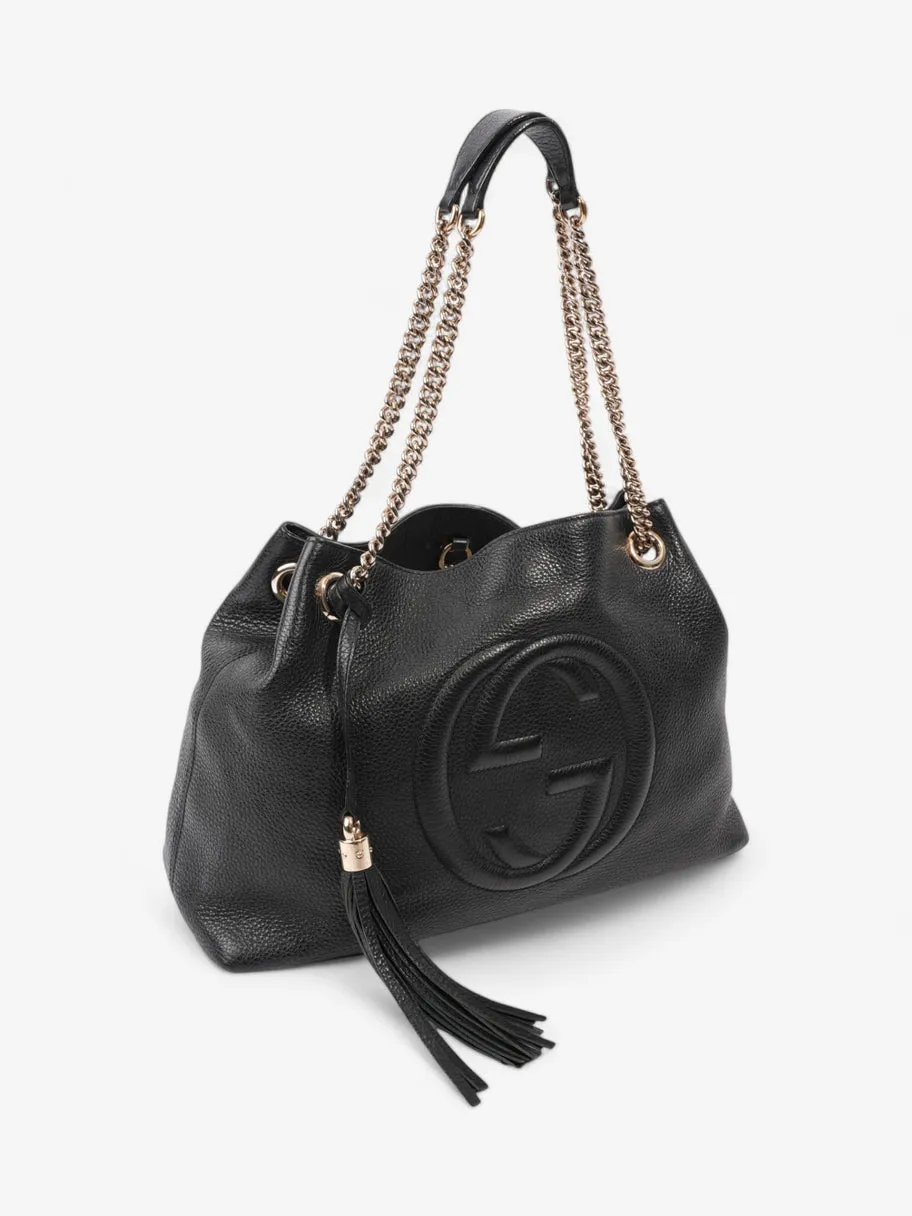 Soho Chain Tote Black Leather