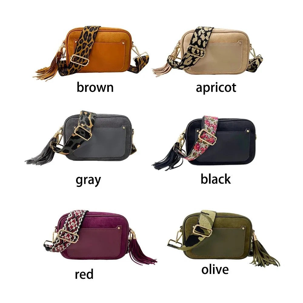 Suede Crossbody Bag - Assorted Colors