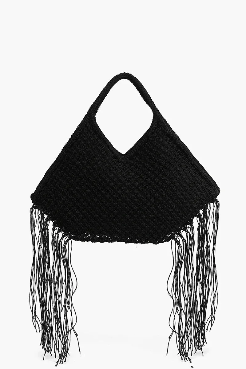 Sunflower Macrame Fringe Bag