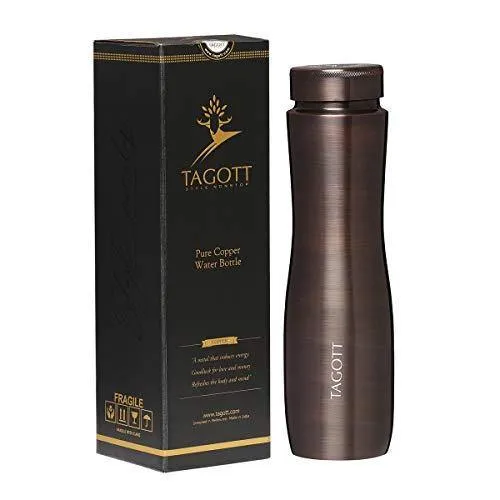 TAGOTT® Handmade 100% Pure Copper Apsara Antique Water Bottle : A Premium Design Bottle with Ayurvedic Health Benefits