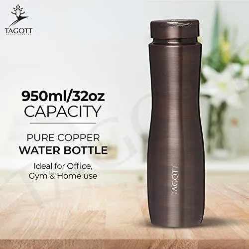 TAGOTT® Handmade 100% Pure Copper Apsara Antique Water Bottle : A Premium Design Bottle with Ayurvedic Health Benefits