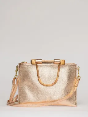 The Bamboo Clutch   Crossbody | Rose Gold