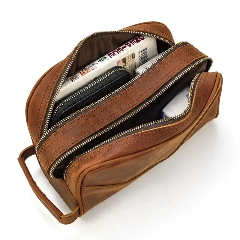 The Nomad Genuine Leather Travel Toiletry Bag