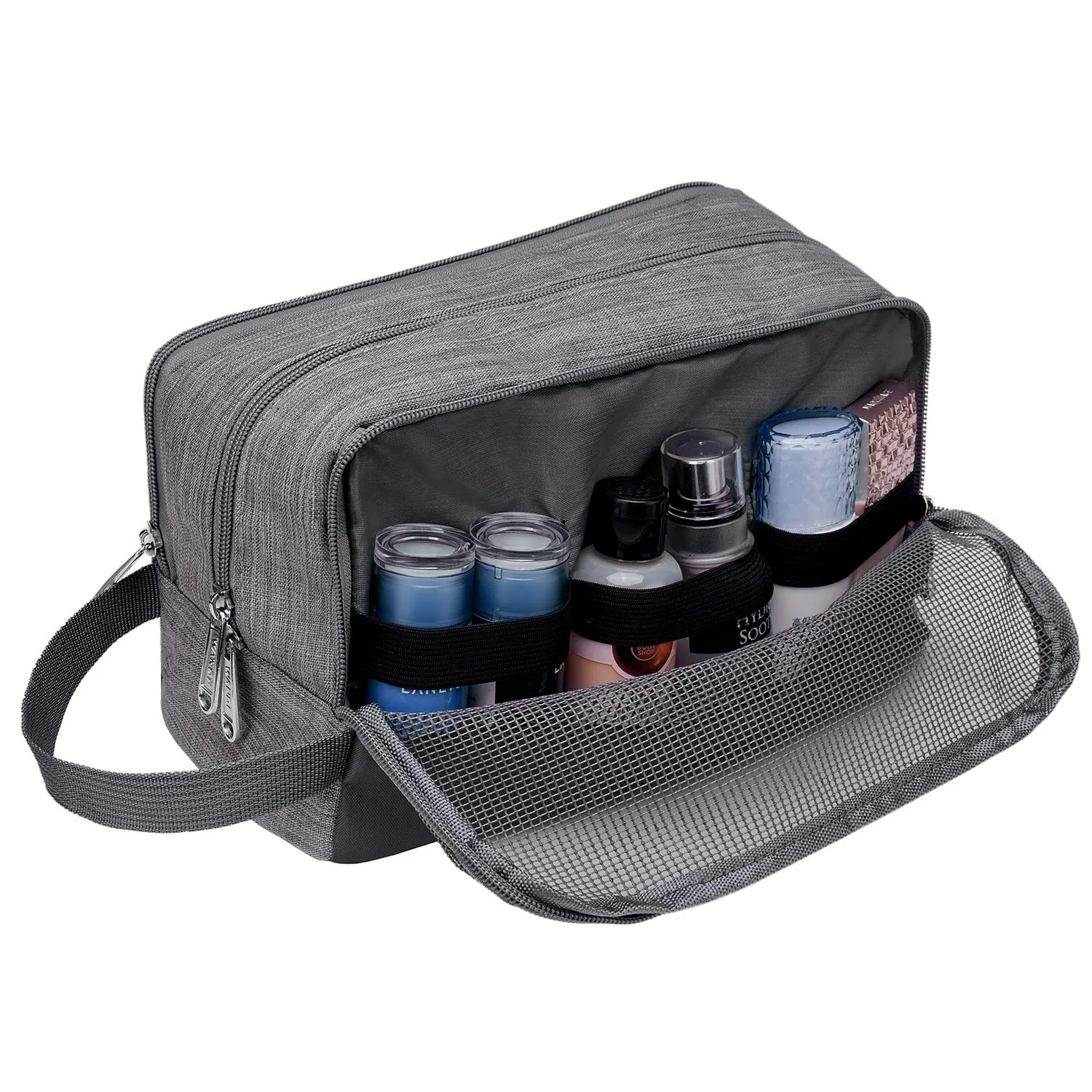 Toiletry Bag for Men Hanging Dopp Kit Water Resistant Shaving Bag Small Toiletry Bag for Traveling (Denim Grey)