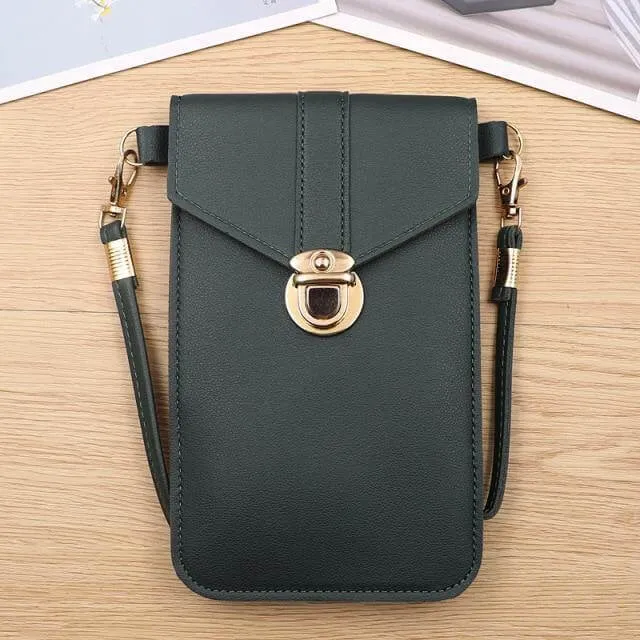 Transparent Women Wallet Shoulder Phone  Case