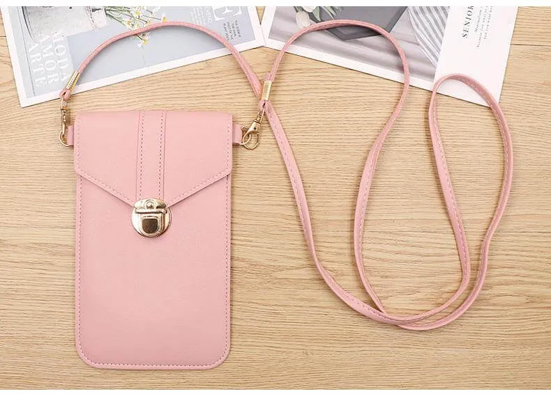 Transparent Women Wallet Shoulder Phone  Case