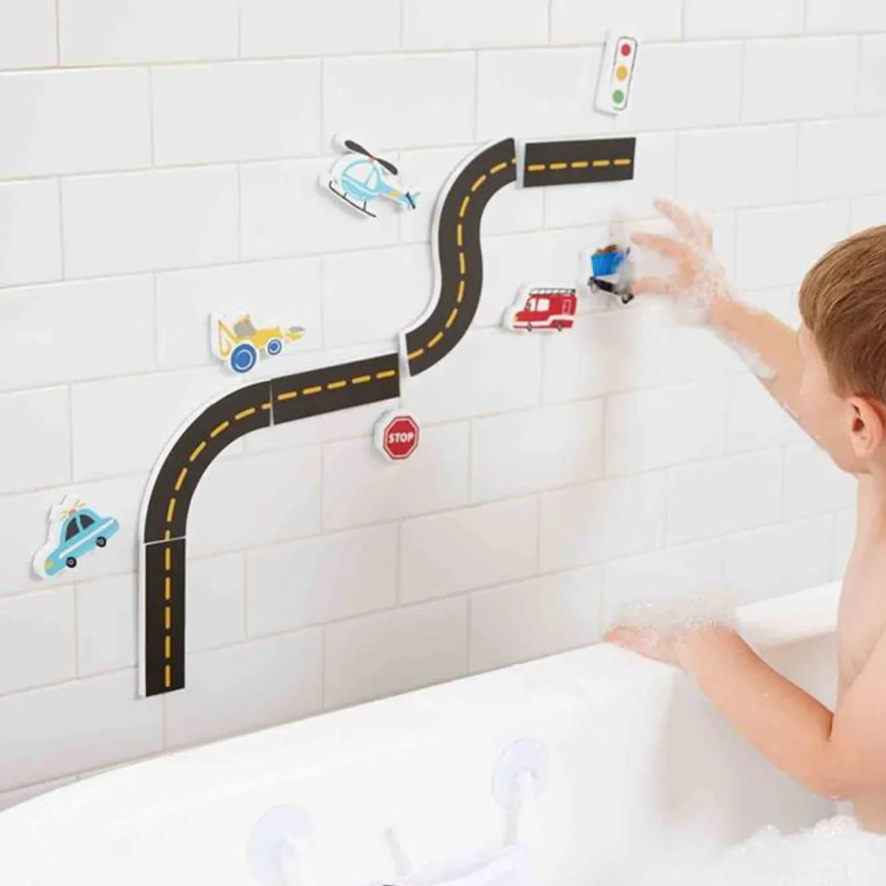 Transportation Bath Stickable Shape Set