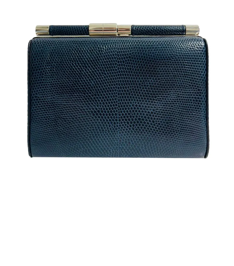 Tyler Ellis Lizard Skin Clutch Bag With Chain Strap