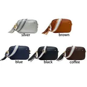 Vegan Leather Pebble Finish Crossbody Bag - Assorted Colors