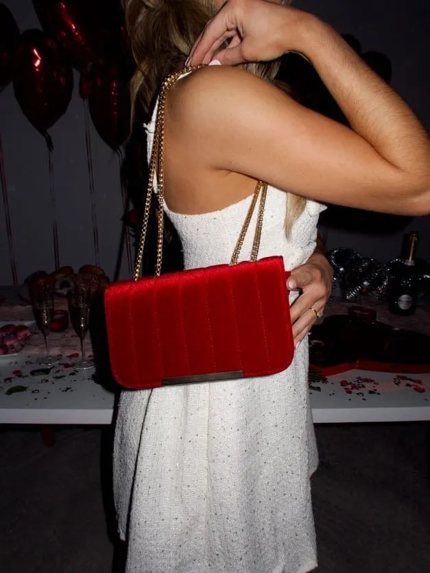 Velvet Chain Shoulder Bag