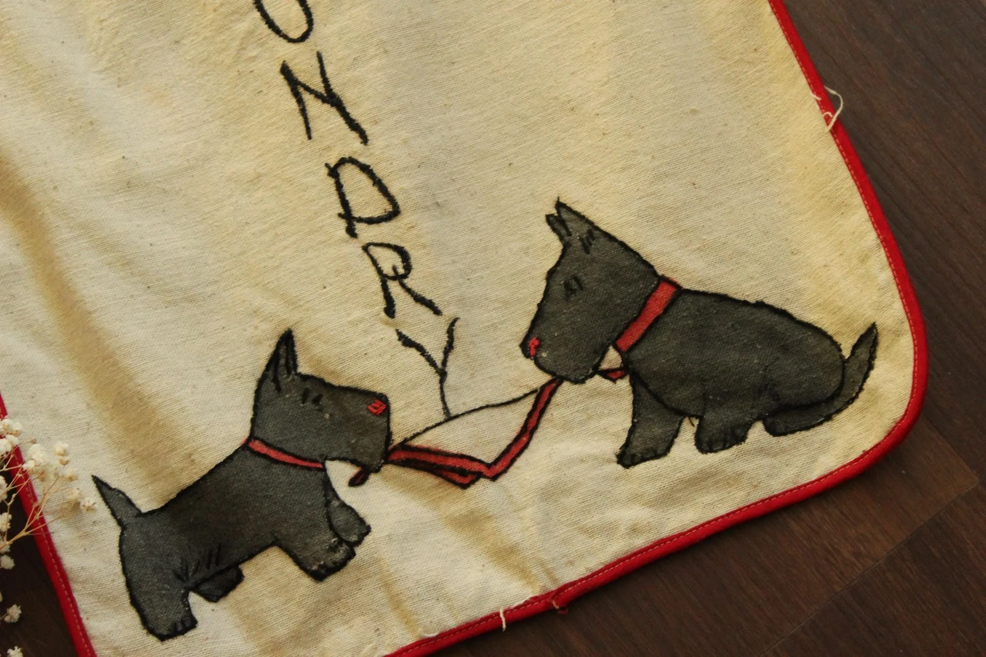 Vintage 1950s Scottie Dog Laundry Bag