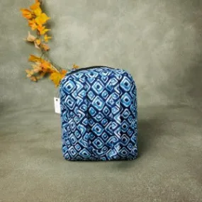 Water Proof Cotton Lunch Bag Blue Abstract Prints Design