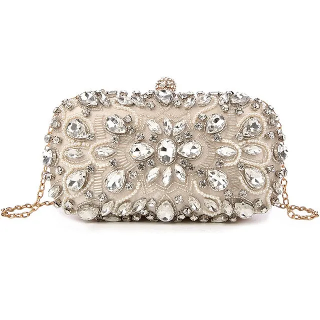 Women's Evening Clutch Bag Bridal Purse Luxury Wedding Clutch for Special Events Exquisite Crystal Ladies Party Handbags