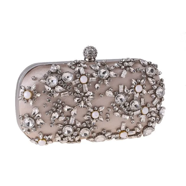 Women's Evening Clutch Bag Bridal Purse Luxury Wedding Clutch for Special Events Exquisite Crystal Ladies Party Handbags