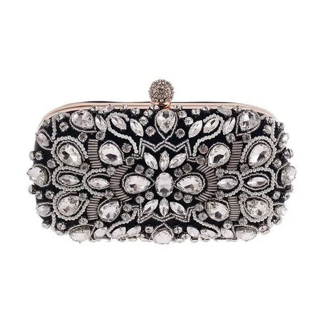 Women's Evening Clutch Bag Bridal Purse Luxury Wedding Clutch for Special Events Exquisite Crystal Ladies Party Handbags