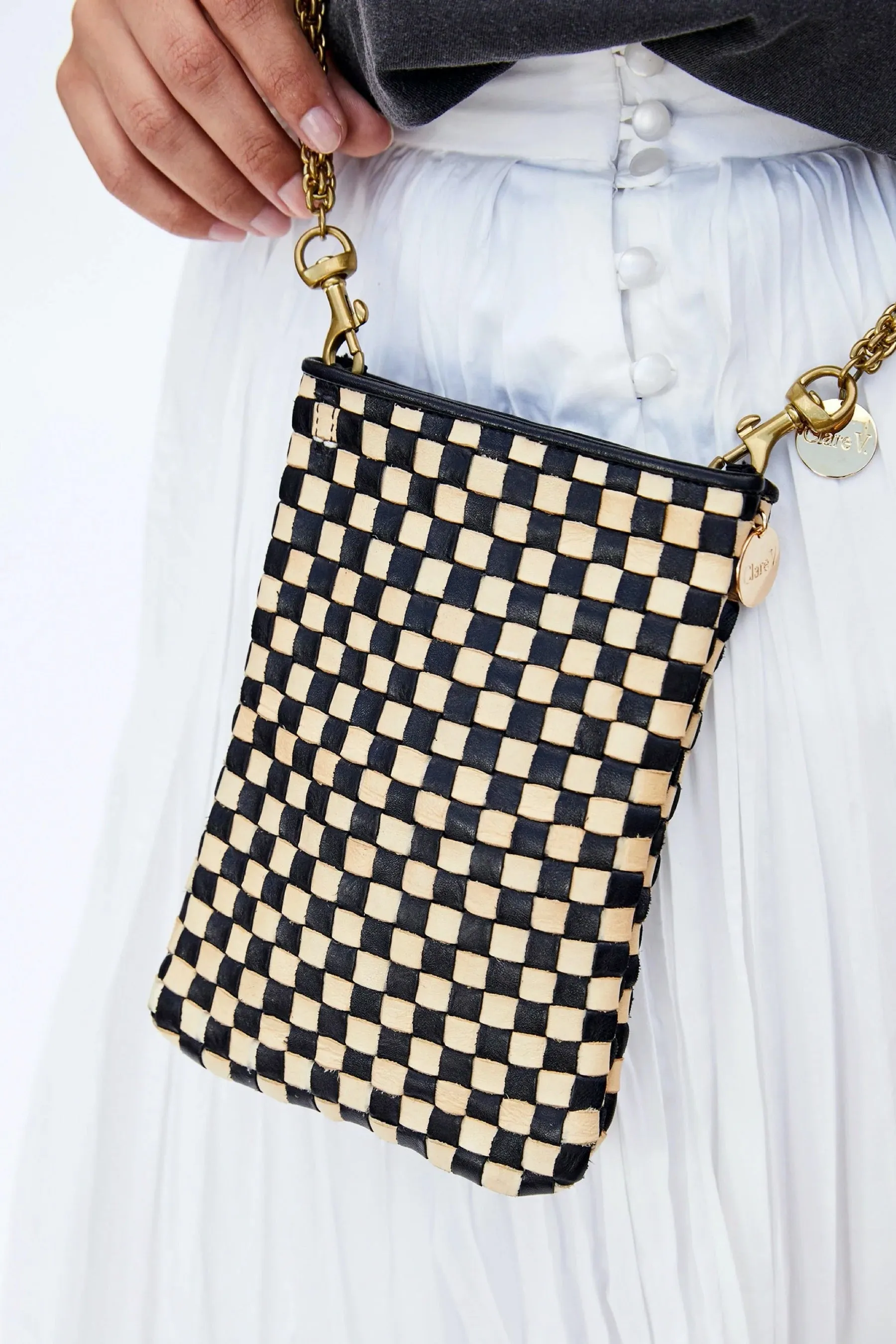 Woven Checker Poche Bag