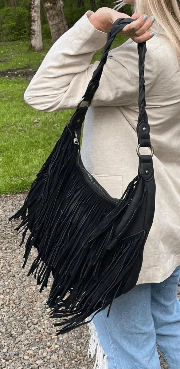 Wrangler Fringe Concealed Carry Leather Shoulder Bag