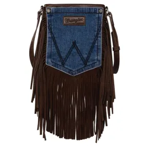 Wrangler Fringe Pocket Crossbody Bag- Chocolate