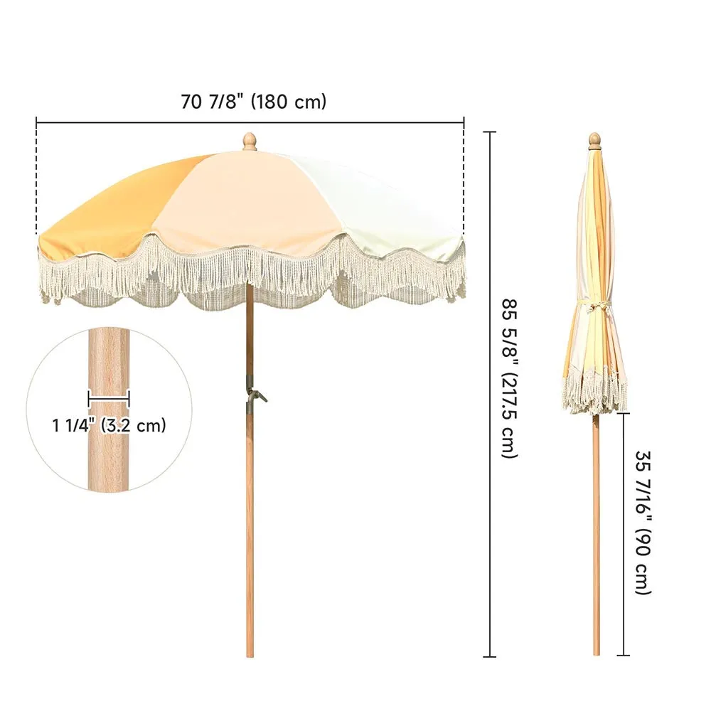 Yescom Patio Outdoor Market Fringe Umbrella Tilt Palm Springs