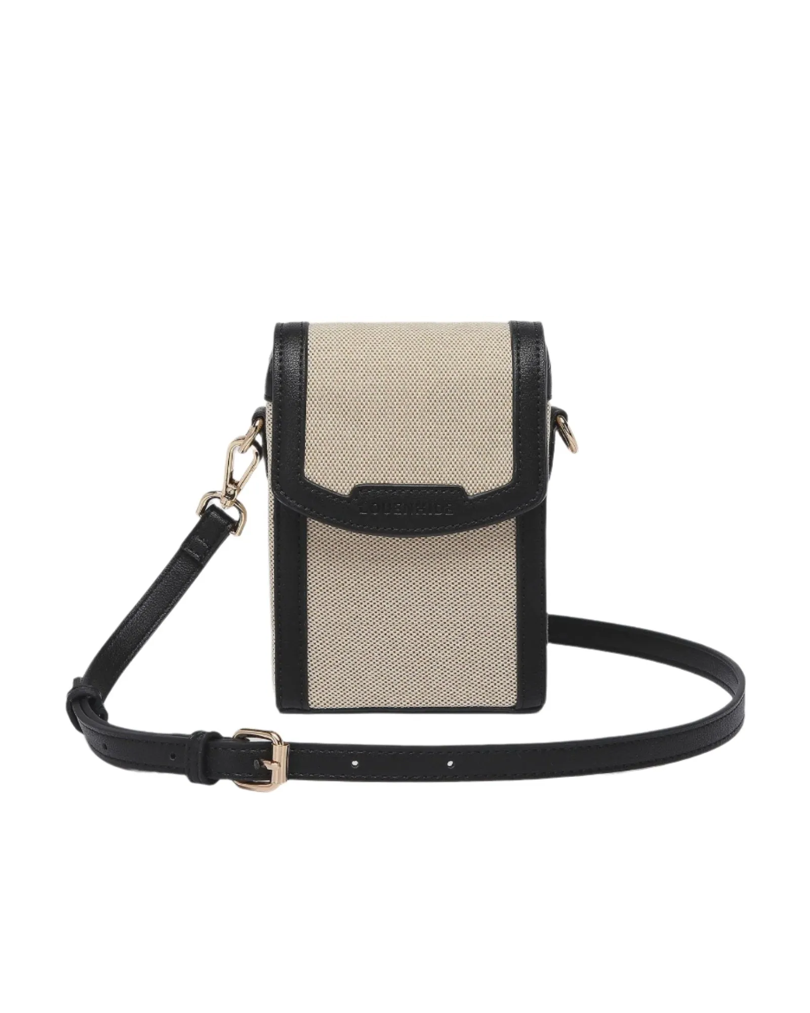 Yoko Canvas Phone Bag Natural Black