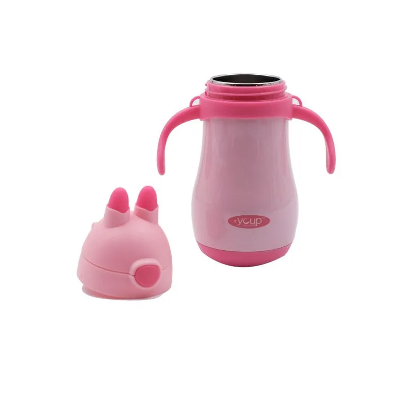 Youp Stainless steel insulated pink color kids sipper bottle YP262 - 260 ml